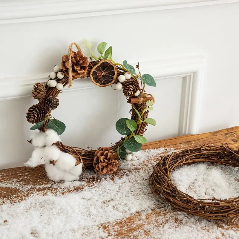 10Cm/15cm/20cm Artificial Rattan Frame Home Wedding Christmas Party Outdoor Decor DIY Gifts Bride Wreath Wall Hanging Accessory