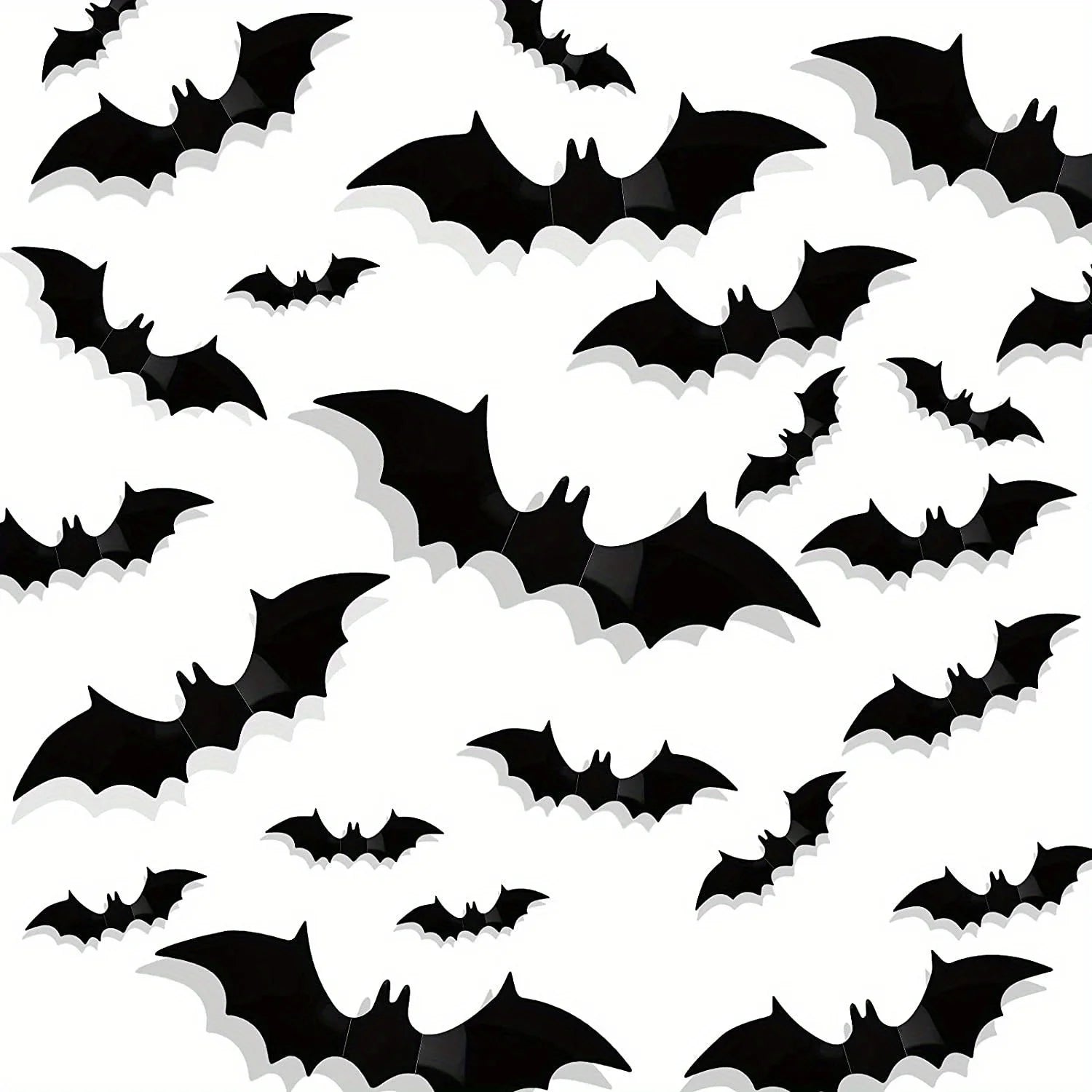 3D Black PVC Bats Wall Decals - Halloween Party Supplies Stick-on Scary Bat Stickers for Home and Bar Room Decor wall stickers