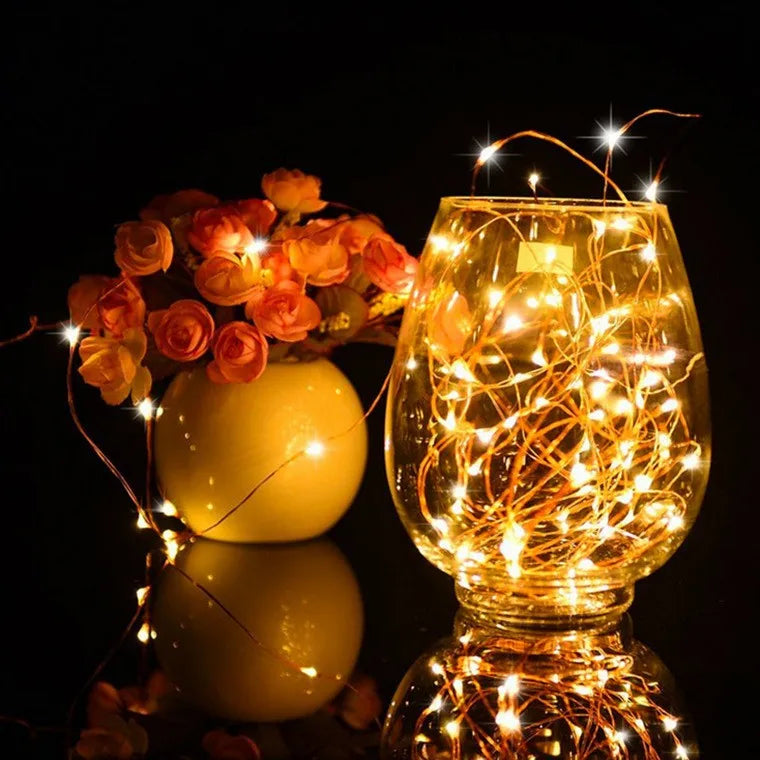 7M~42M Solar Power Fairy String Lights, Waterproof, Copper Wire, Christmas Party Garland, Outdoor Garden, Wedding