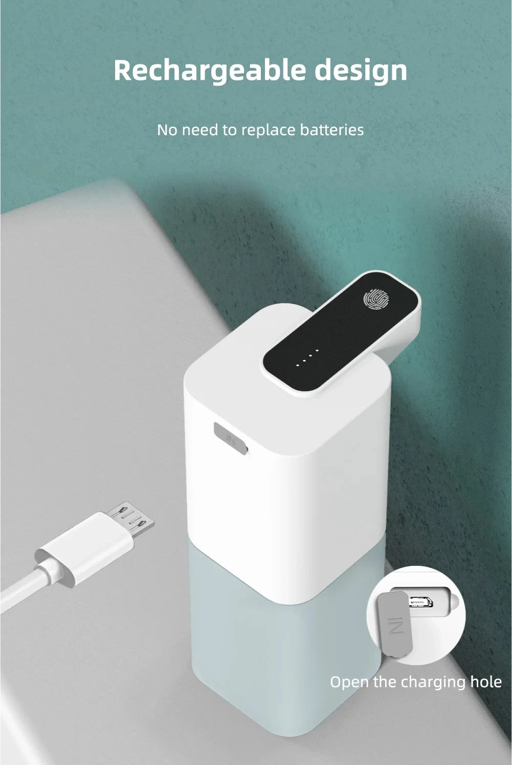 Automatic Soap Dispenser Infrared Sensor Hand Sanitizer USB Rechargeable Foam Hand Sanitizer Applicable To Kitchen And Bathroom