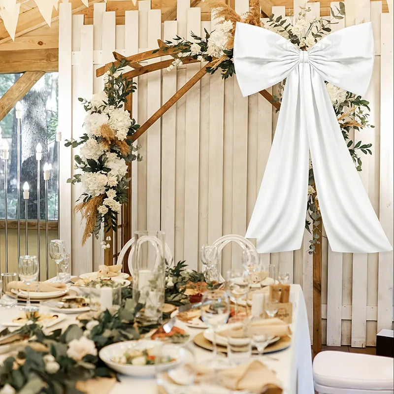 40 * 100cm Christmas Tree Big Bow Decoration Red Pink Green White Party Garden Wedding Hanging Pendant Festival Atmosphere Props