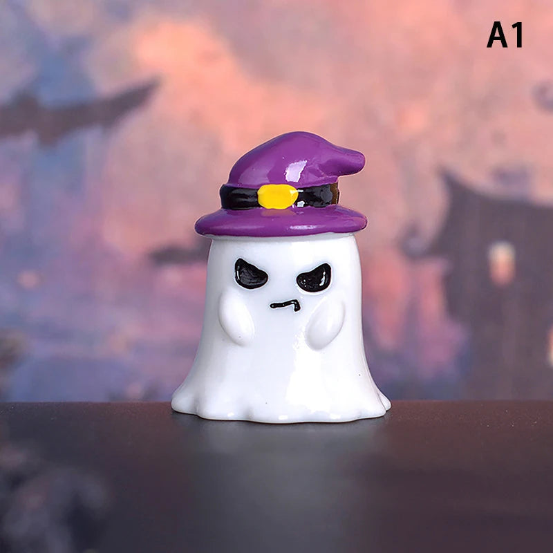 Halloween Micro Landscape Miniature Figurines Resin Craft Mini Fairy Garden Ornaments Cute Pumpkin Ghost Vampire Decoration