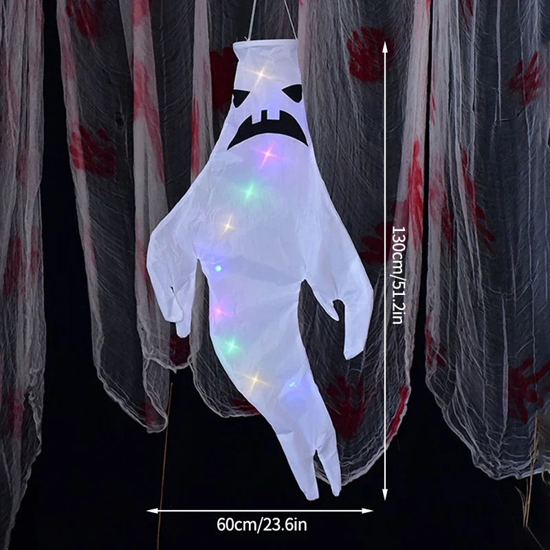 Hanging Ghost Halloween LED Luminous Ghost Children's Gift Scary Party Props Home Outdoor Courtyard Bar Hanging Decorations