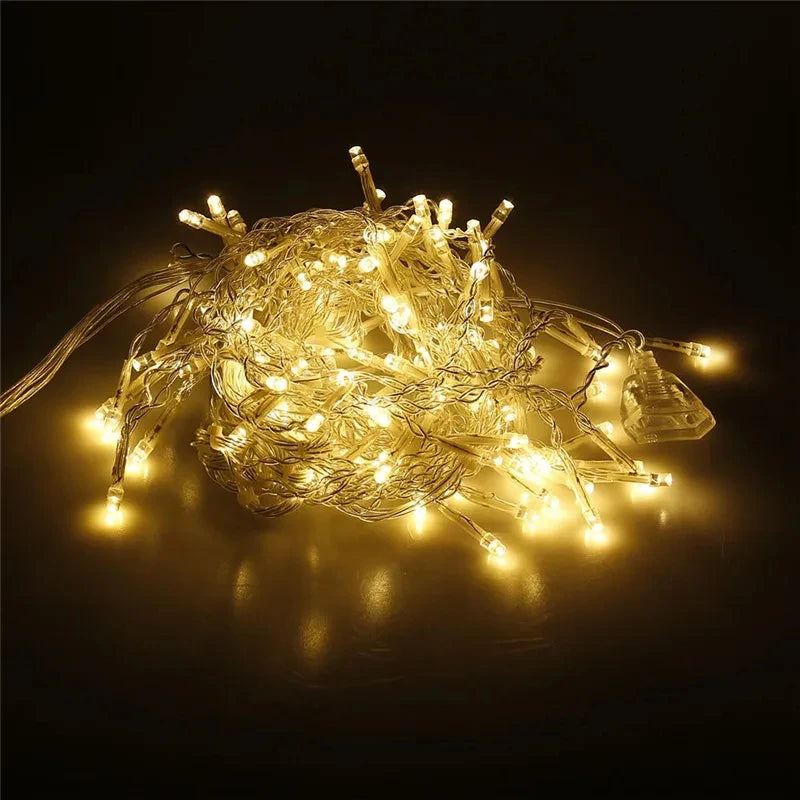 Outdoor Decoration 5m Droop 0.4-0.6m Curtain Icicle Led String Lights 220V 110V Garden Xmas Luminaria Garland Decorative Lights