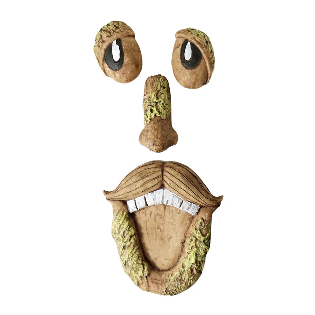 Peeker Yard Art Outdoor Tree Funny Old Man Face Sculpture Whimsical Tree Face Garden Decoration