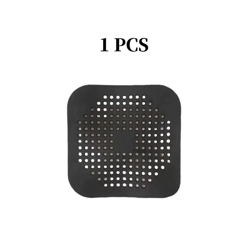 Square silicone absorbent drain for drains, kitchens, bathrooms and showers to prevent sinks from clogging the drain