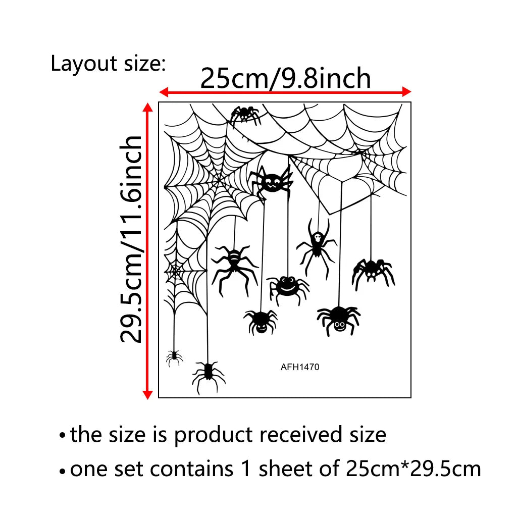 Halloween Wall Sticker Spooky Halloween Door Topper Wall Sticker Set Witch Ghost Black Cat Spiderweb Pumpkin Window for Festive