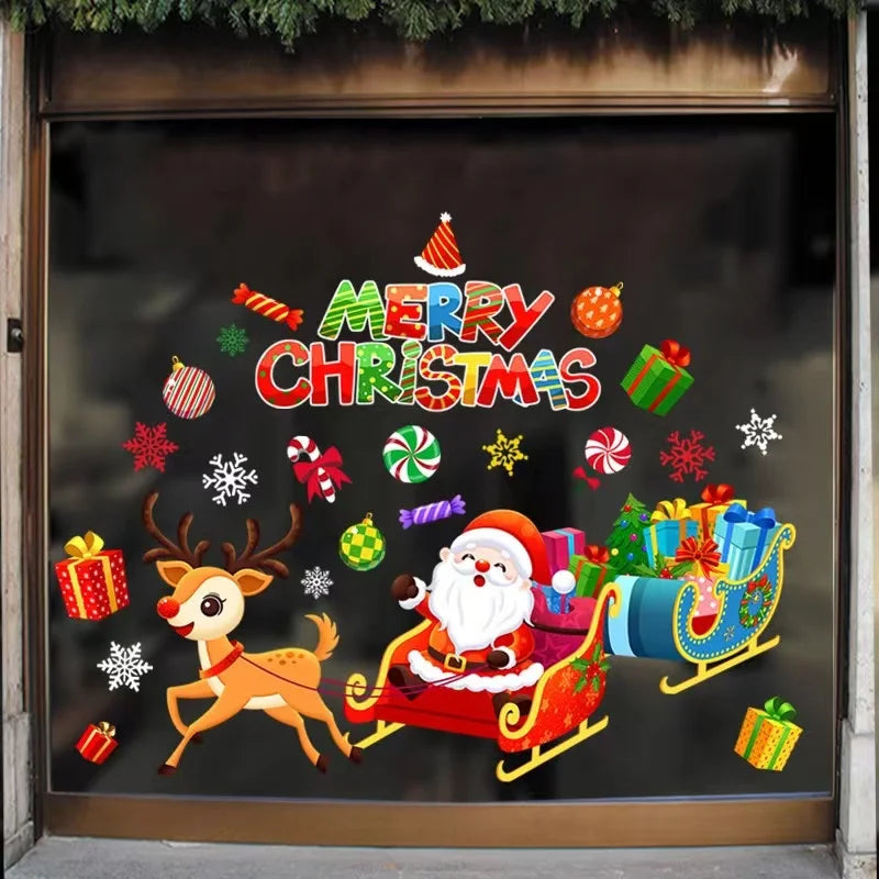 New Christmas Window Stickers Bathroom Shadow Clings Stickers New Year'S Eve Merry Christmas Party Home Store Shop Decorations