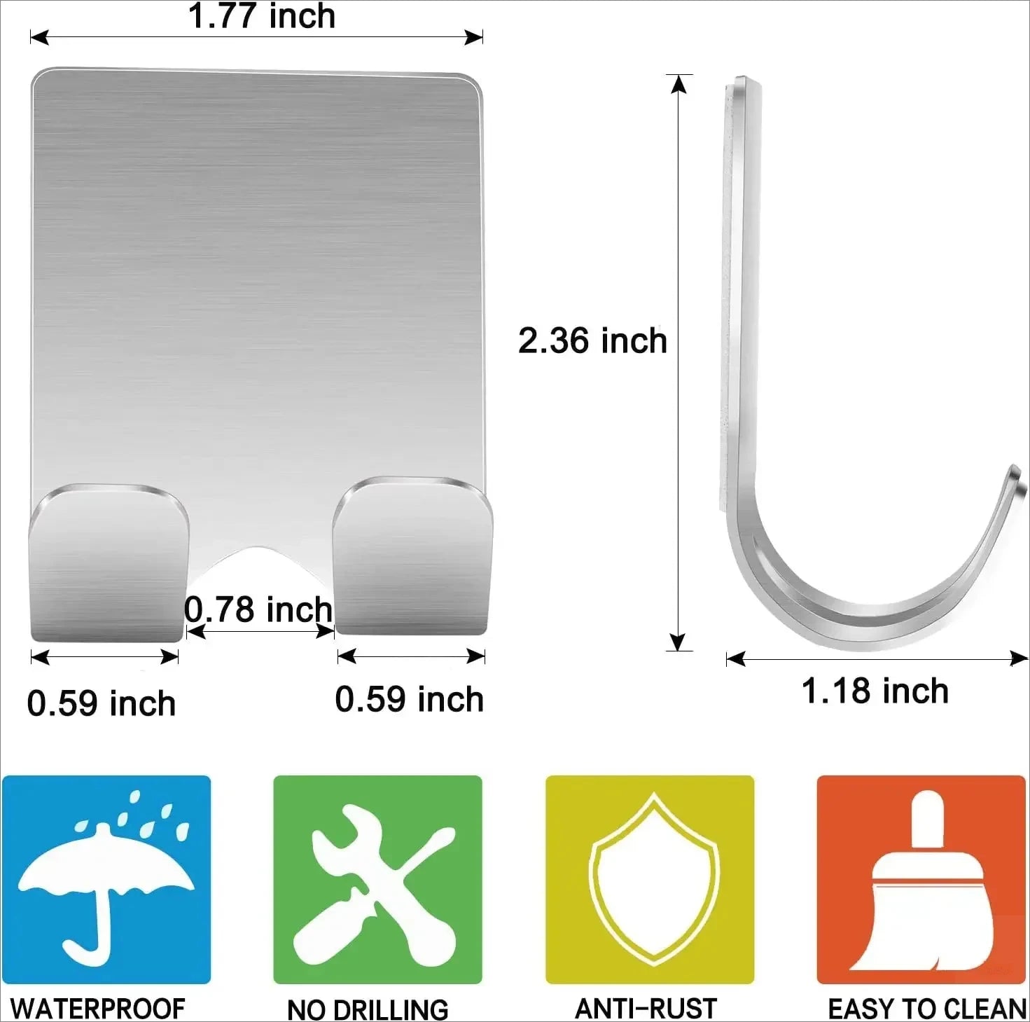 2pcs Razor Holder Stainless Steel Men Shaving Shaver Razor Stand Shelf Shaving Razor Storage Rack Bathroom Hook Organizer