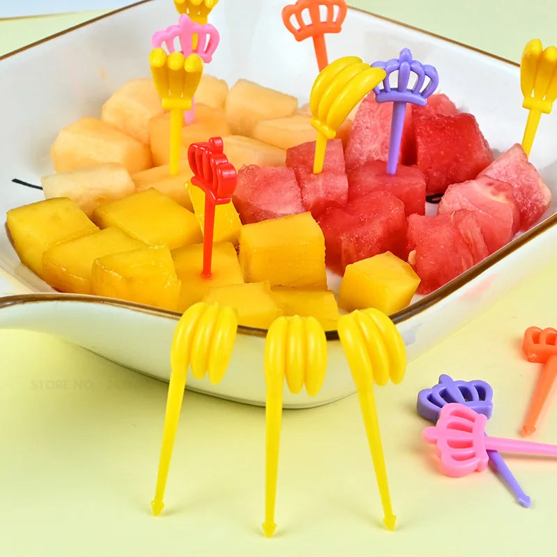 Halloween Series Plastic Fruit Fork Set Cute Cartoon Shape Cake Dessert Forks Decorations Children Lunches Toothpick Supplies