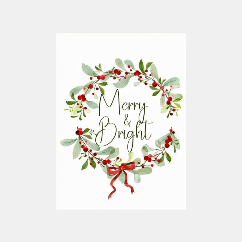 Christmas Blessings Rattan Wreaths Christmas Tree Poster Print Canvas Painting Holiday Wall Art Pictures Home Room Decor
