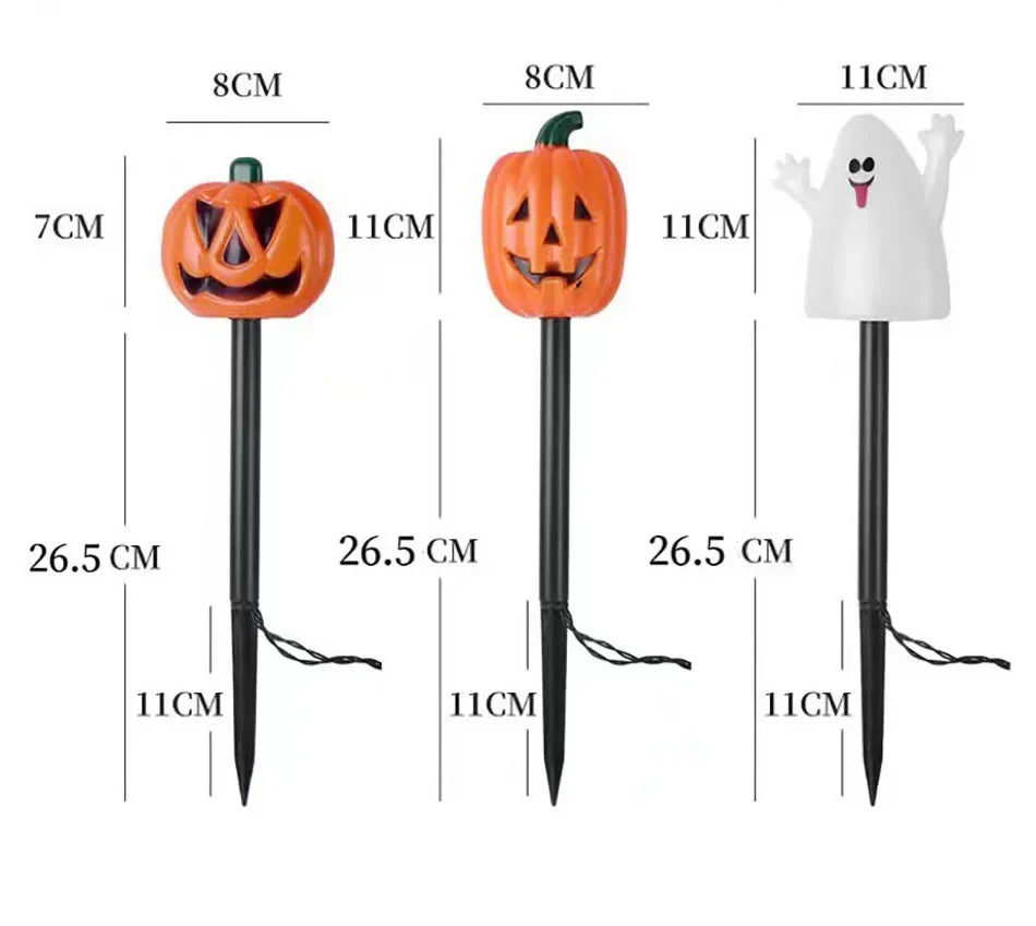 5PCS/Set Pumpkin,Ghost Solar Halloween Lights Outdoor Waterproof Pathway Light Garden Home Decoration Lamp Halloween Accessories