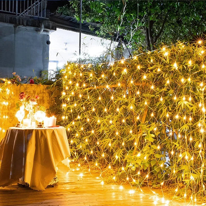1M-36M LED Outdoor Fishing Net Christmas Fairy Lights Festoon Garden Street Garland Curtain Wedding Tree Ramadan Decoration 2026