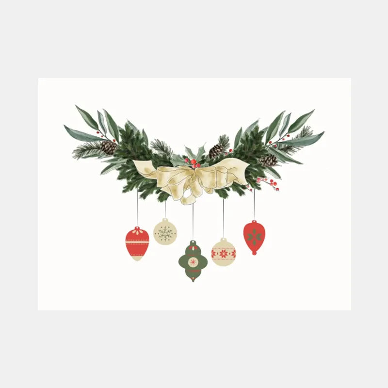 Christmas Blessings Rattan Wreaths Christmas Tree Poster Print Canvas Painting Holiday Wall Art Pictures Home Room Decor
