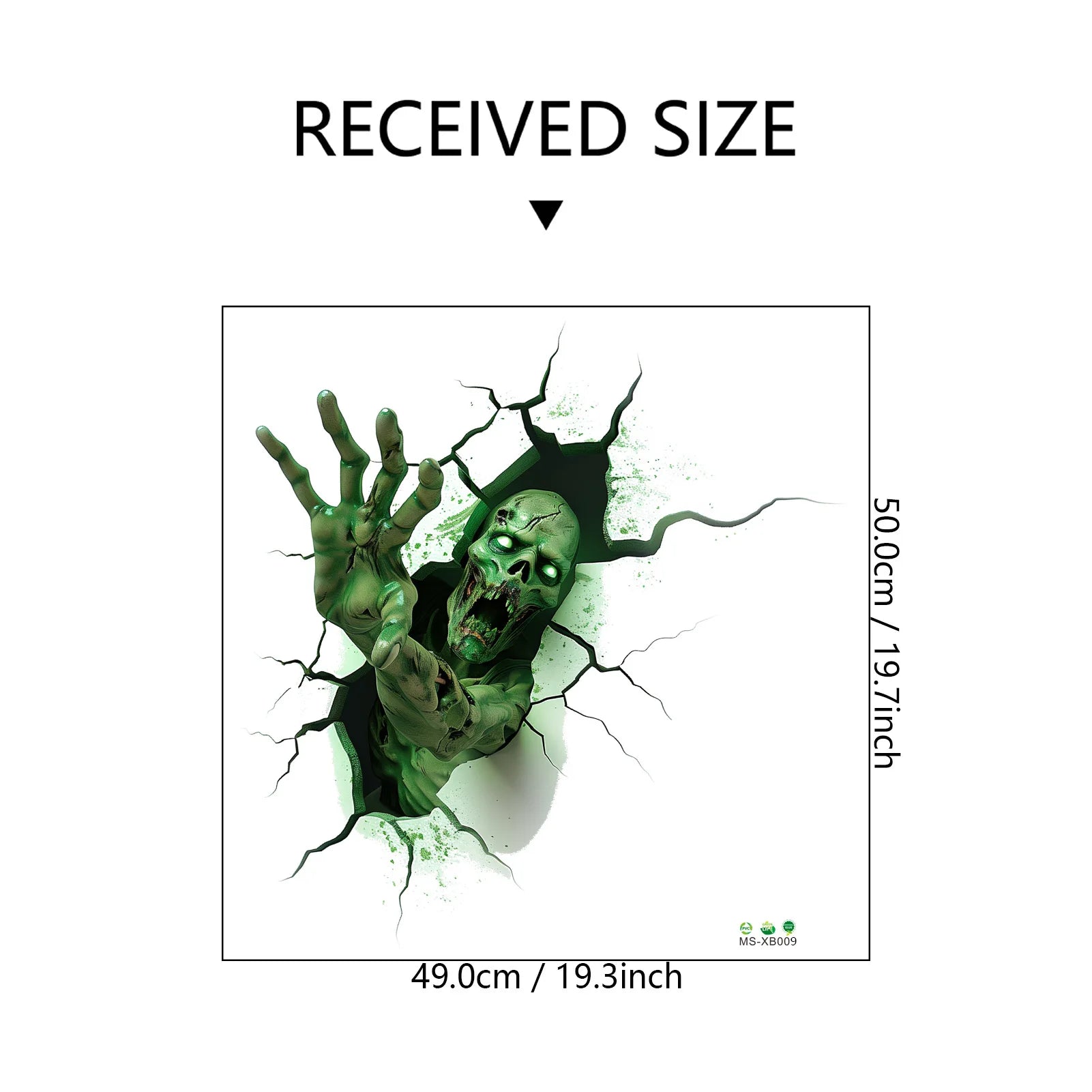 Halloween Wall Stickers Horror Thriller Broken Wall Zombie Theme Party Home Decoration Wall Stickers