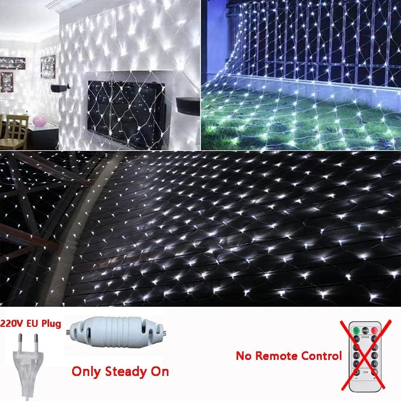 1M-36M LED Outdoor Fishing Net Christmas Fairy Lights Festoon Garden Street Garland Curtain Wedding Tree Ramadan Decoration 2026