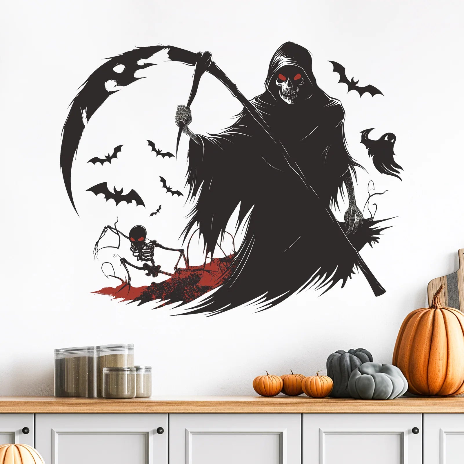 Halloween Wall Stickers Horror Thriller Broken Wall Zombie Theme Party Home Decoration Wall Stickers