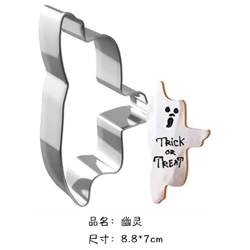 Halloween Metal Cookie Cutters ghost Fondant Cake Decor pumpkin spider Cupcake Chocolate Biscuit Mould patisserie reposteria