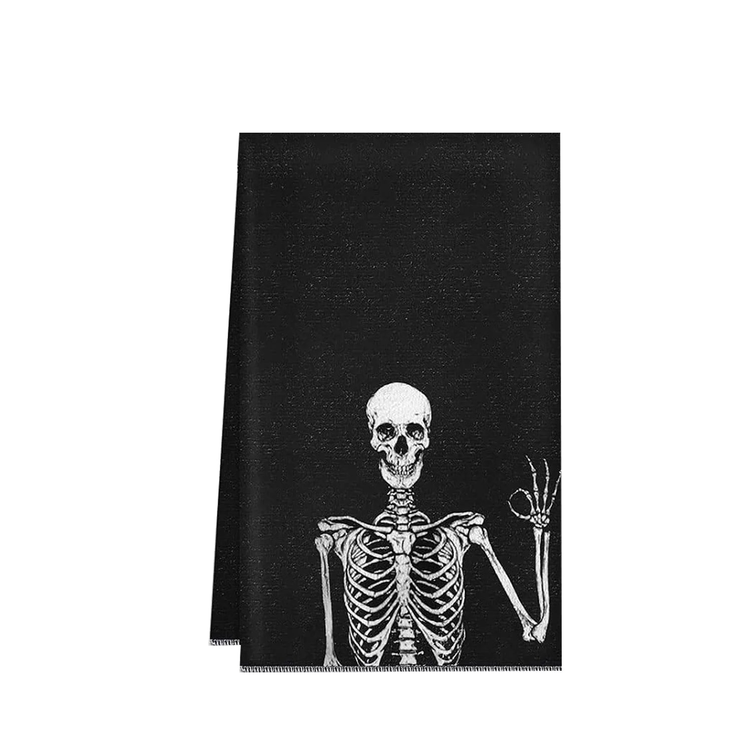 Halloween Kitchen Towels Gift Rock and Roll Skeleton Hippie Skull Dish Towels  Absorbent  Bathroom Gift Halloween decoration