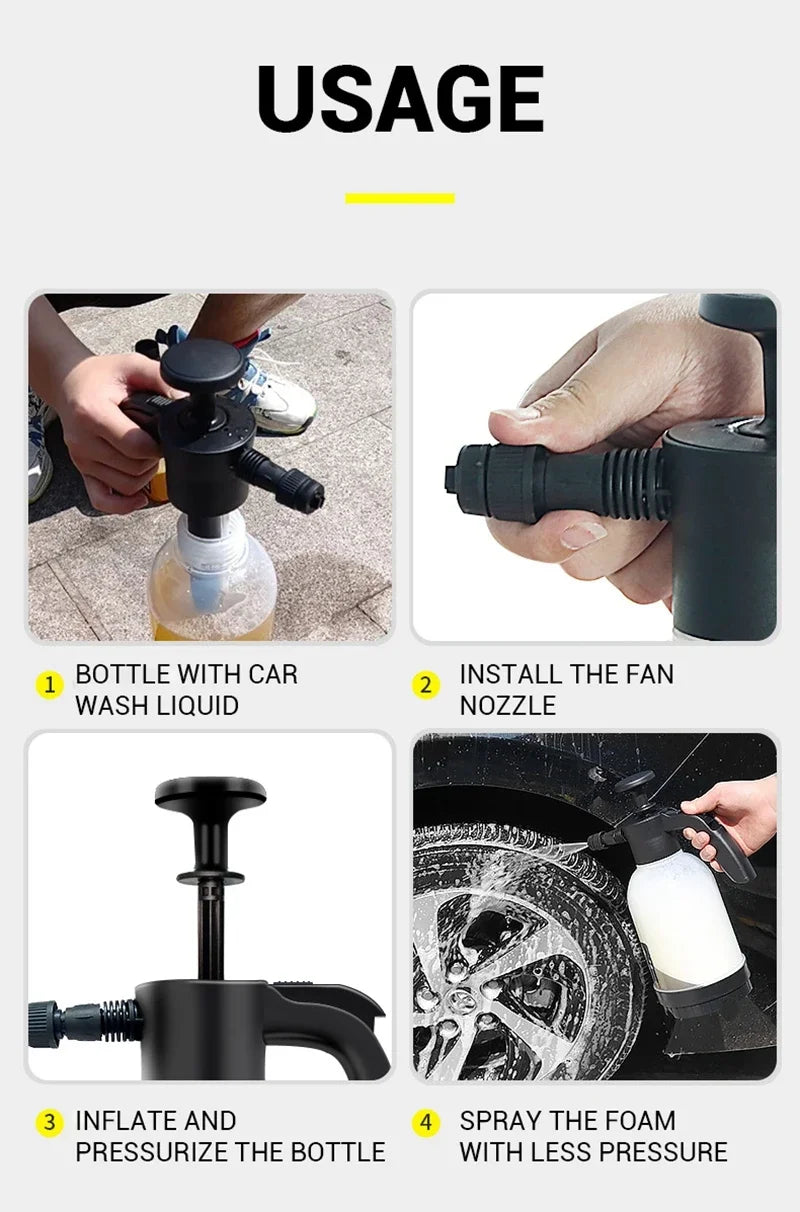 Foam Sprayer Foam Wash Car Spray Bottle High Pressure Spray Gun Manual Air Pressure Water Spray Bottle For Garden Car Wash