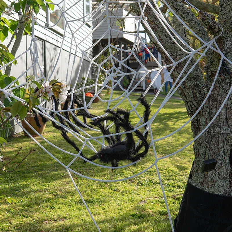 150/250cm Black White Spider Web Giant Stretchy Cobweb For Home Bar Garden Haunted House Horror Props Halloween Party Decoration