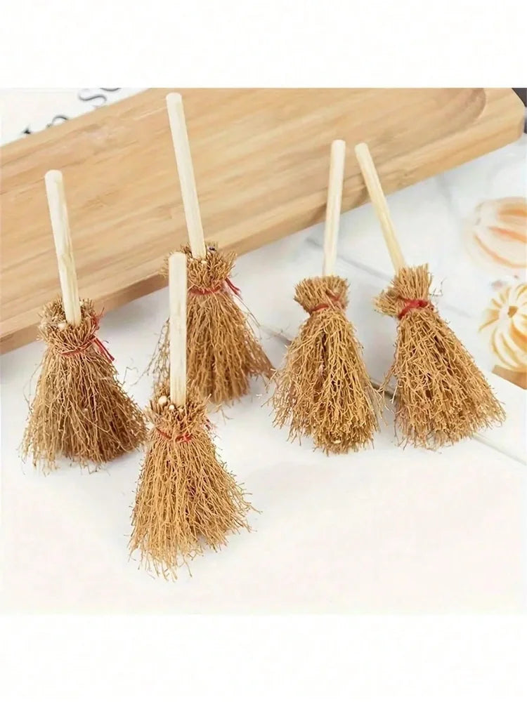 10pcs Halloween brooms, mini brooms, Halloween decorations, autumn decorations, room decorations, kitchen decorations