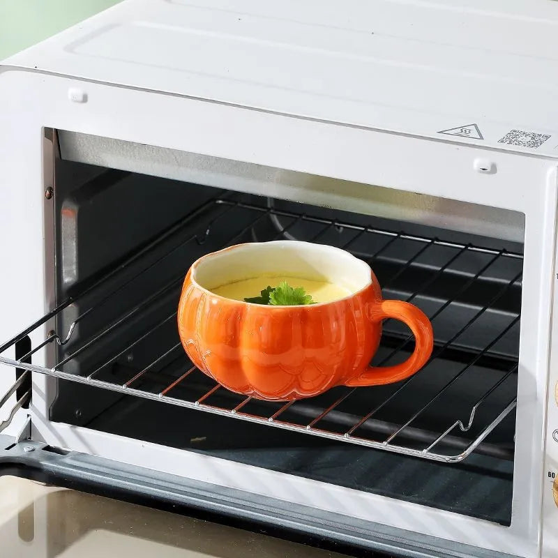 Pumpkin Mug Ceramic Cup with Spoon Halloween Creative with Handle Scalding-proof Cute Style Breakfast Milk Cups Coffee Mug