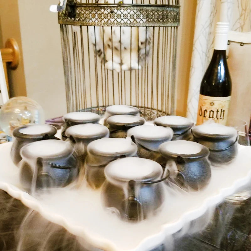 6/12/18pcs Halloween Candy Bucket Mini Black Candy Kettles Cauldron Pot Trick Or Treat Holder Halloween Party Decoration Prop