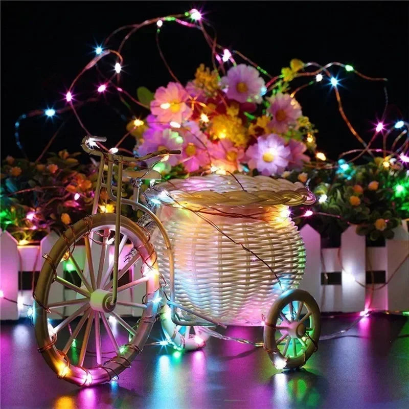 Led Solar Fairy String Lights 8 Modes Christmas Led Light Outdoor Garden Patio Wire Garland Light Christmas Lights