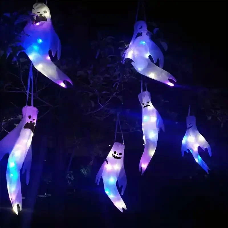 Hanging Ghost Halloween LED Luminous Ghost Children's Gift Scary Party Props Home Outdoor Courtyard Bar Hanging Decorations