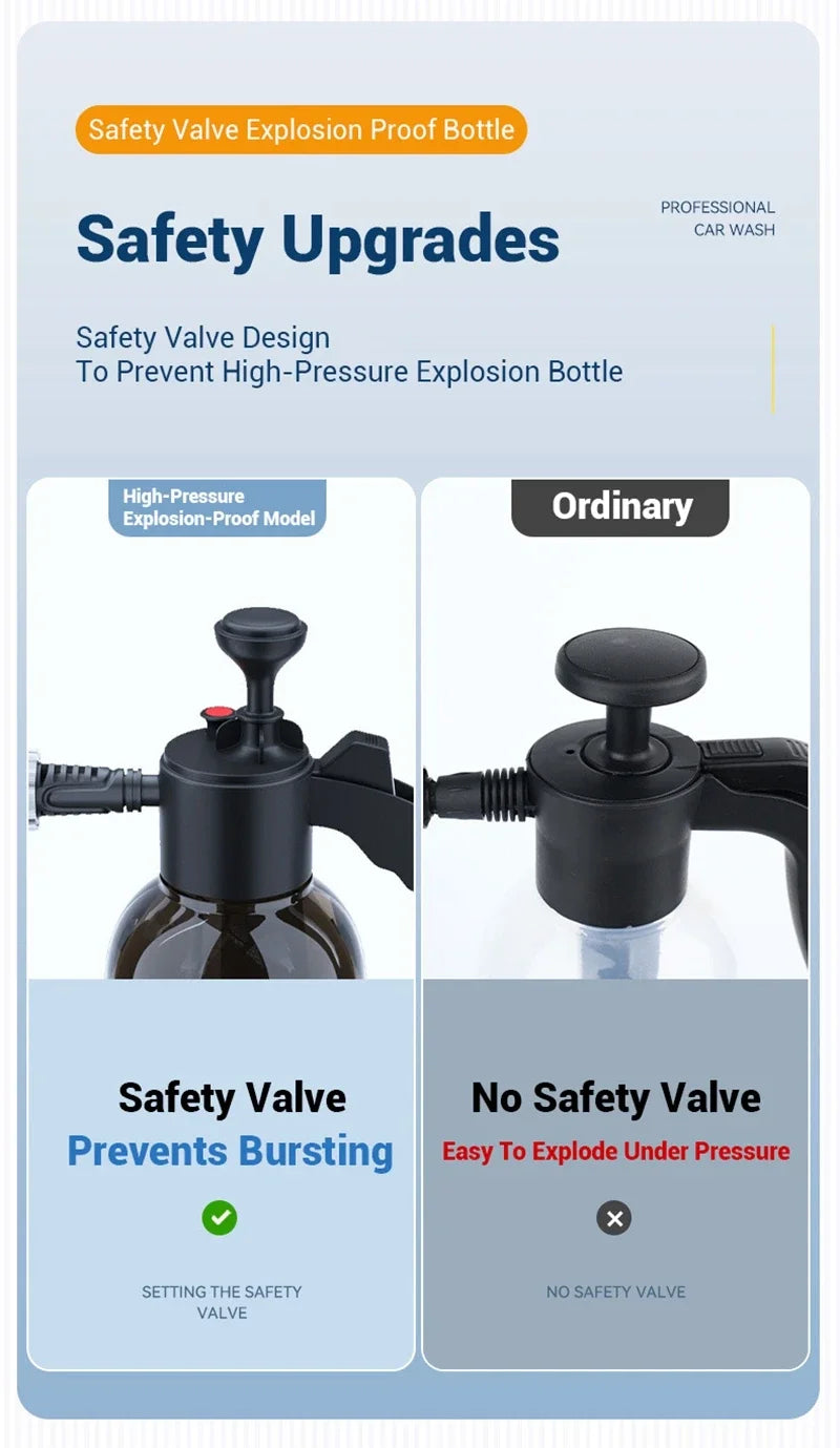 Foam Sprayer Foam Wash Car Spray Bottle High Pressure Spray Gun Manual Air Pressure Water Spray Bottle For Garden Car Wash