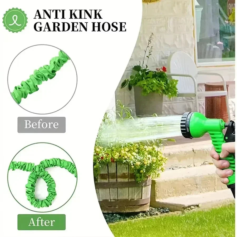 200FT Expandable High-Pressure Magic Hose 7 Water Spraying Functions Gun Durable Materials Home Garden Watering Tools