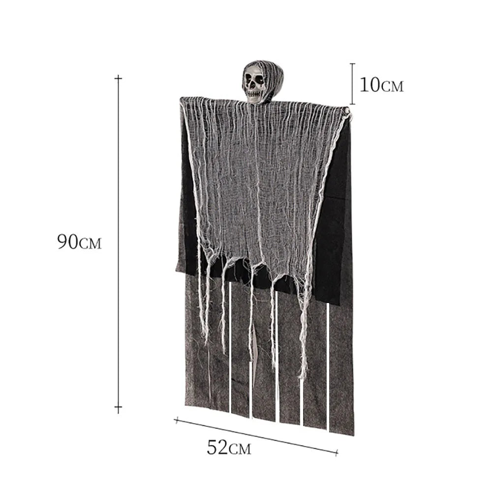 Halloween Decoration Skeleton Pendant,Hanging Ghost Skull Gauze,Haunted House Outdoor Decoration,Horror Props