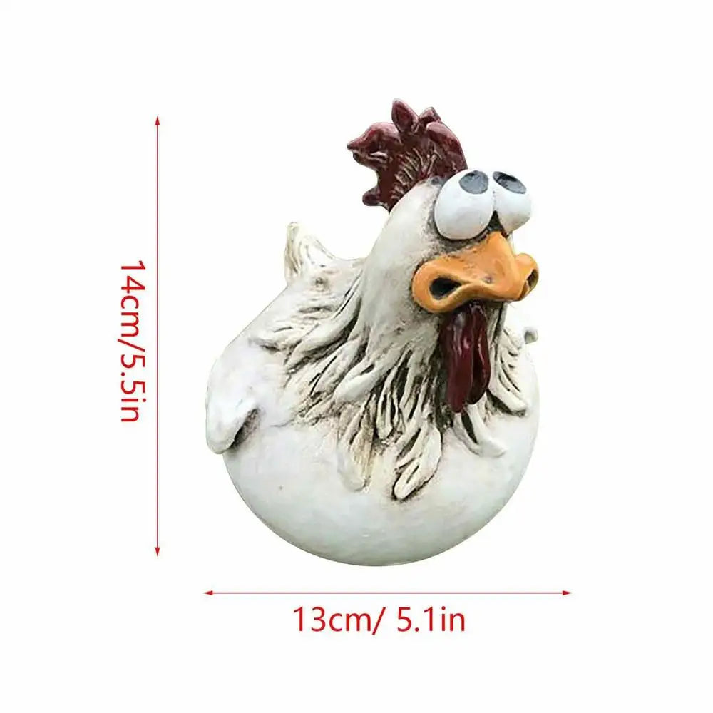 1PC Chicken Fence Decor Statues Resin Garden Farm Yard Chicken Hen Sculpture Art Craft Courtyard Housewarming Home Decoration