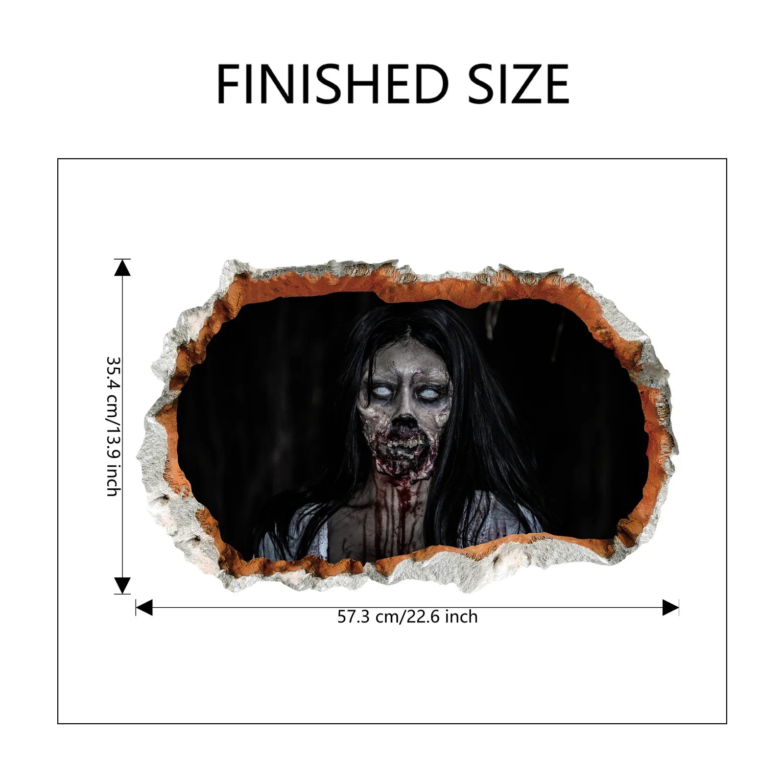 Halloween Wall Stickers Horror Thriller Broken Wall Zombie Theme Party Home Decoration Wall Stickers