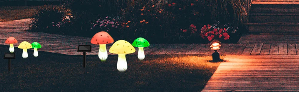 12LEDS Solar Panel Mushroom Fairy Light Garden Outdoor Decor Waterproof Night Lamp Yard For Christmas Wedding Party Decoration