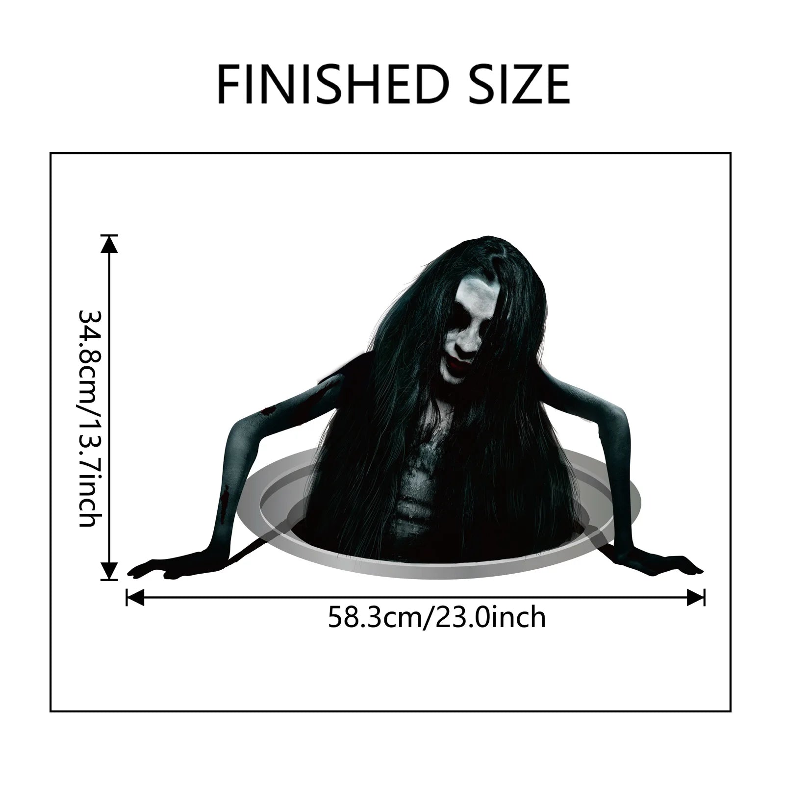 Halloween Wall Stickers Horror Thriller Broken Wall Zombie Theme Party Home Decoration Wall Stickers