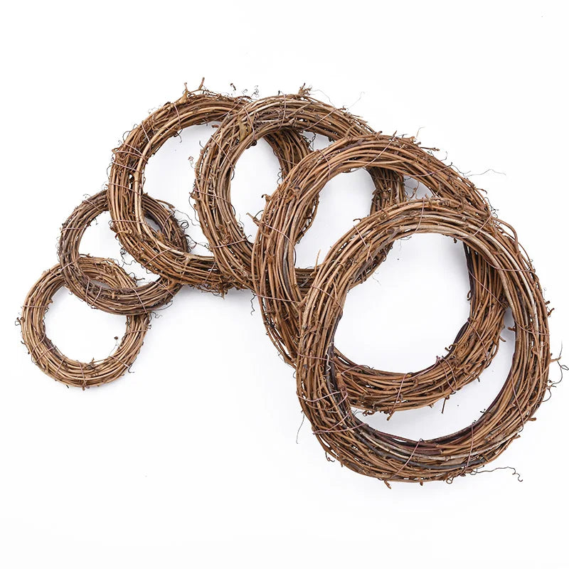 10Cm/15cm/20cm Artificial Rattan Frame Home Wedding Christmas Party Outdoor Decor DIY Gifts Bride Wreath Wall Hanging Accessory