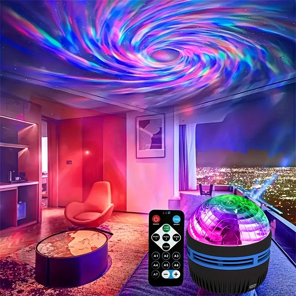 LED NightLights Galaxy Projector Remote Control 5V USB Rechargeable Starry Sky Lamp DMX Sound Active 7 Modes for Kids Room Decor