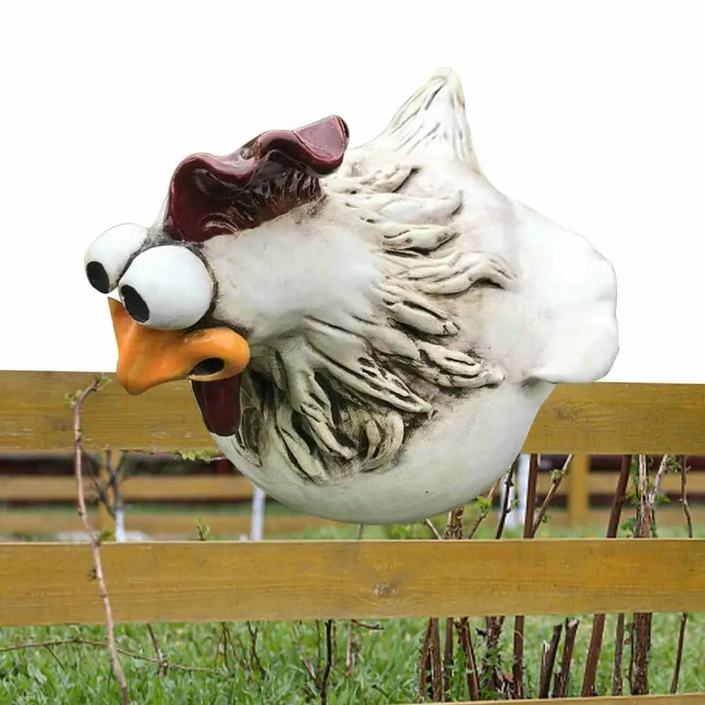 1PC Chicken Fence Decor Statues Resin Garden Farm Yard Chicken Hen Sculpture Art Craft Courtyard Housewarming Home Decoration