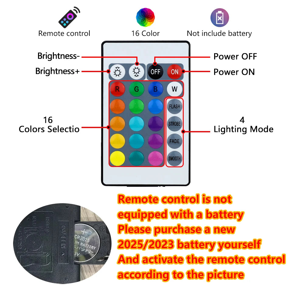 24 Key Remote Control Smart Lamp Atmosphere Light 16 Colors RGB Bulb LED Multicolor Bulb E27 220V Household Lighting Dimmable