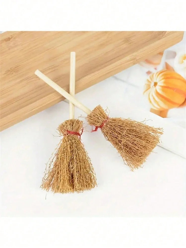 10pcs Halloween brooms, mini brooms, Halloween decorations, autumn decorations, room decorations, kitchen decorations