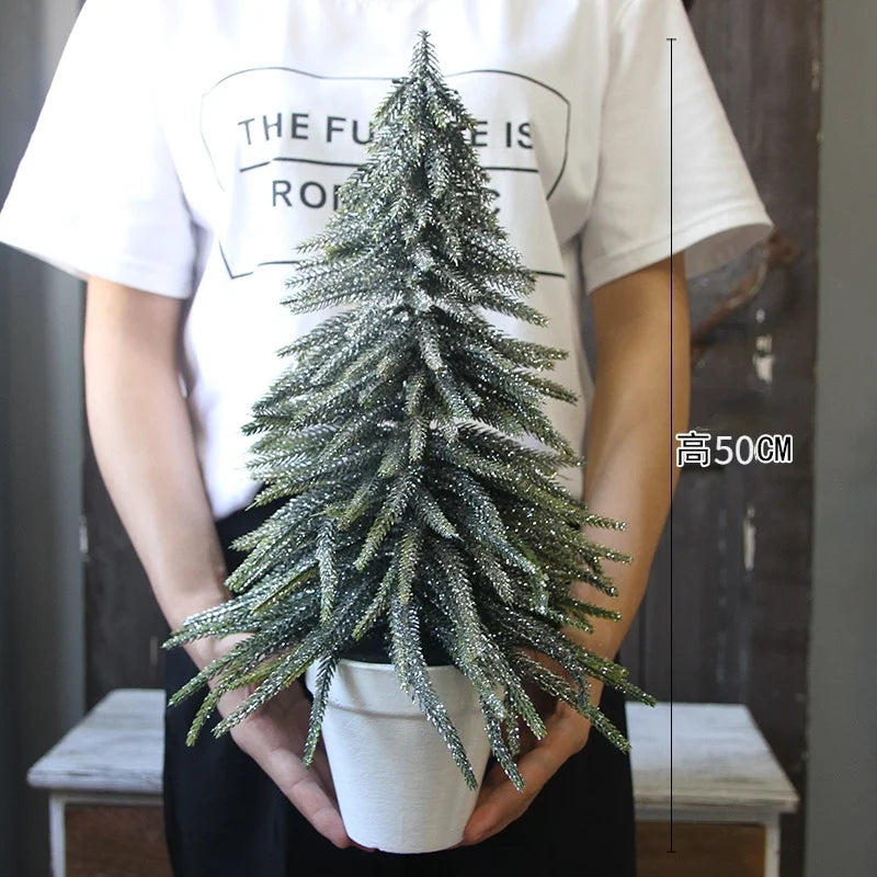 Christmas Snow Artificial White PE Tree Decoration Decor Home Party New Year Scene Shooting Ice Sculpture Museum Decoration Tree