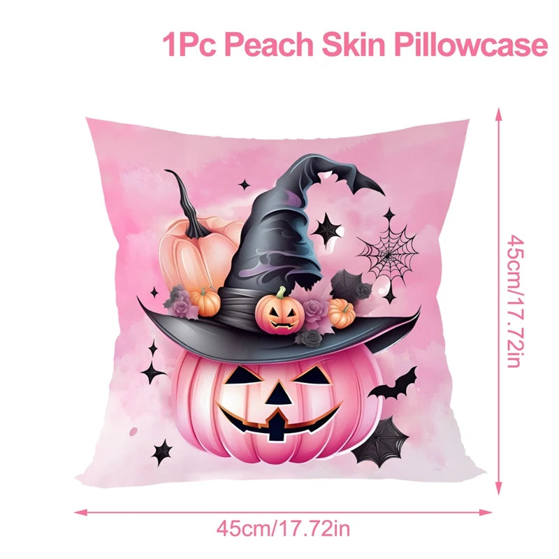 Halloween Linen Cushion Cover Trick or Treat Theme Pillowcase Cartoon Pumpkin Ghost Pillow Cover Halloween Party Decoration 2025