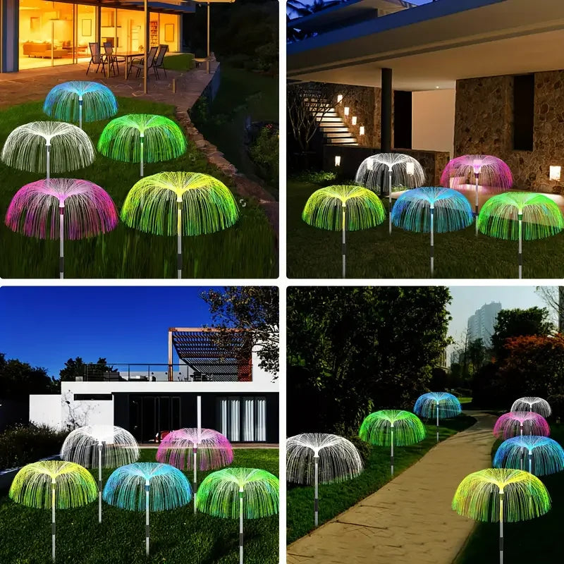 LED Solar Jellyfish Garden Lights Outdoor Waterproof Christmas Ornaments Yard Balcony Lawn Decoration Solar Powered Flowers Lamp
