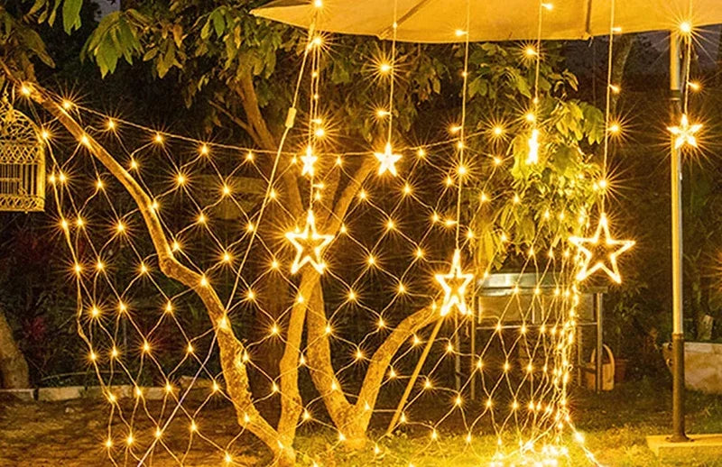 1M-36M LED Outdoor Fishing Net Christmas Fairy Lights Festoon Garden Street Garland Curtain Wedding Tree Ramadan Decoration 2026