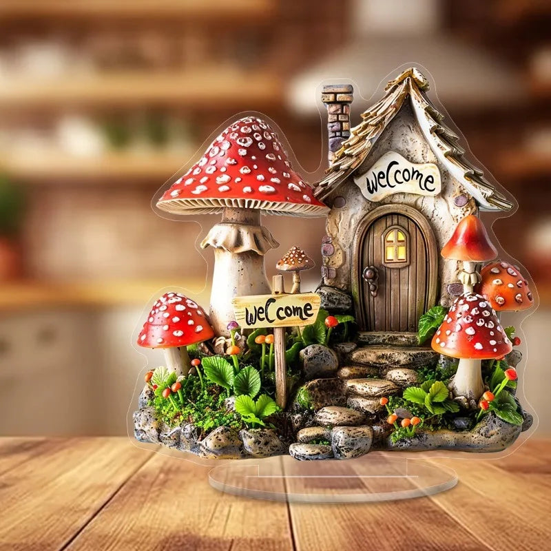 2D Acrylic Santa Claus Sleigh with Reindeer Tabletop Outdoor Decoration for Christmas 2025 Xmas Navidad Party Supplies