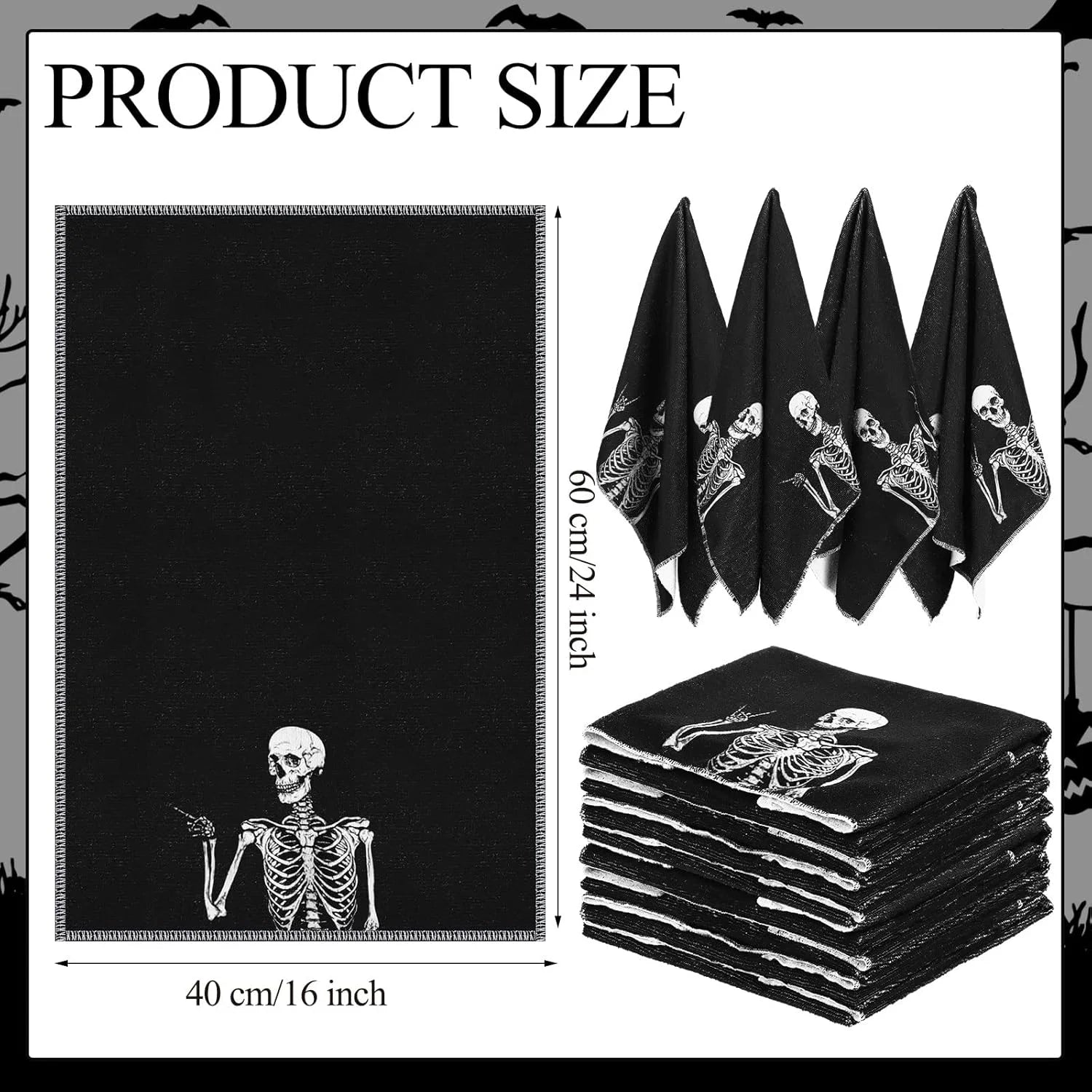 Halloween Kitchen Towels Gift Rock and Roll Skeleton Hippie Skull Dish Towels  Absorbent  Bathroom Gift Halloween decoration