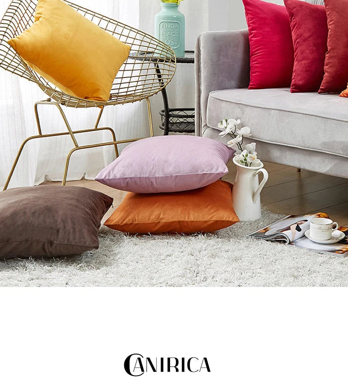 Pillow Cover Velvet Pillow Case 40x40cm For Living Room Sofa Decorative Pillows Home Decor Housse De Coussin Yellow Green Blue