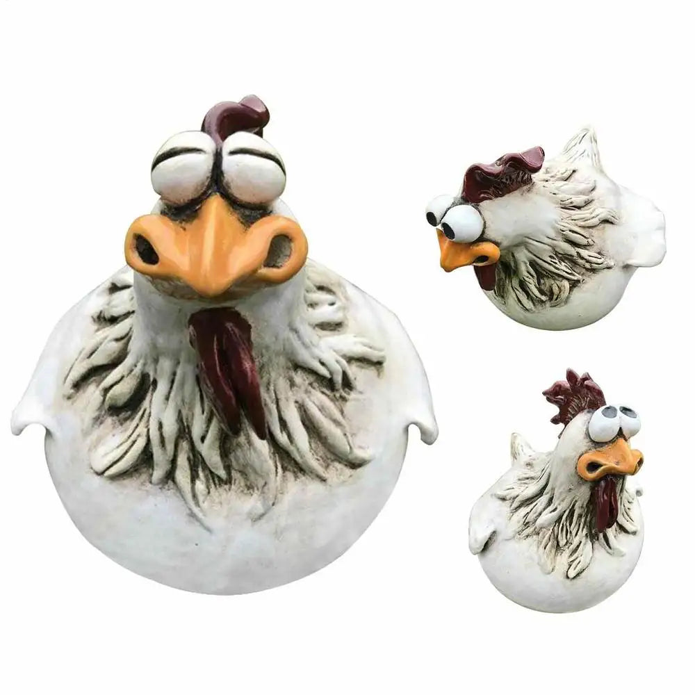 1PC Chicken Fence Decor Statues Resin Garden Farm Yard Chicken Hen Sculpture Art Craft Courtyard Housewarming Home Decoration